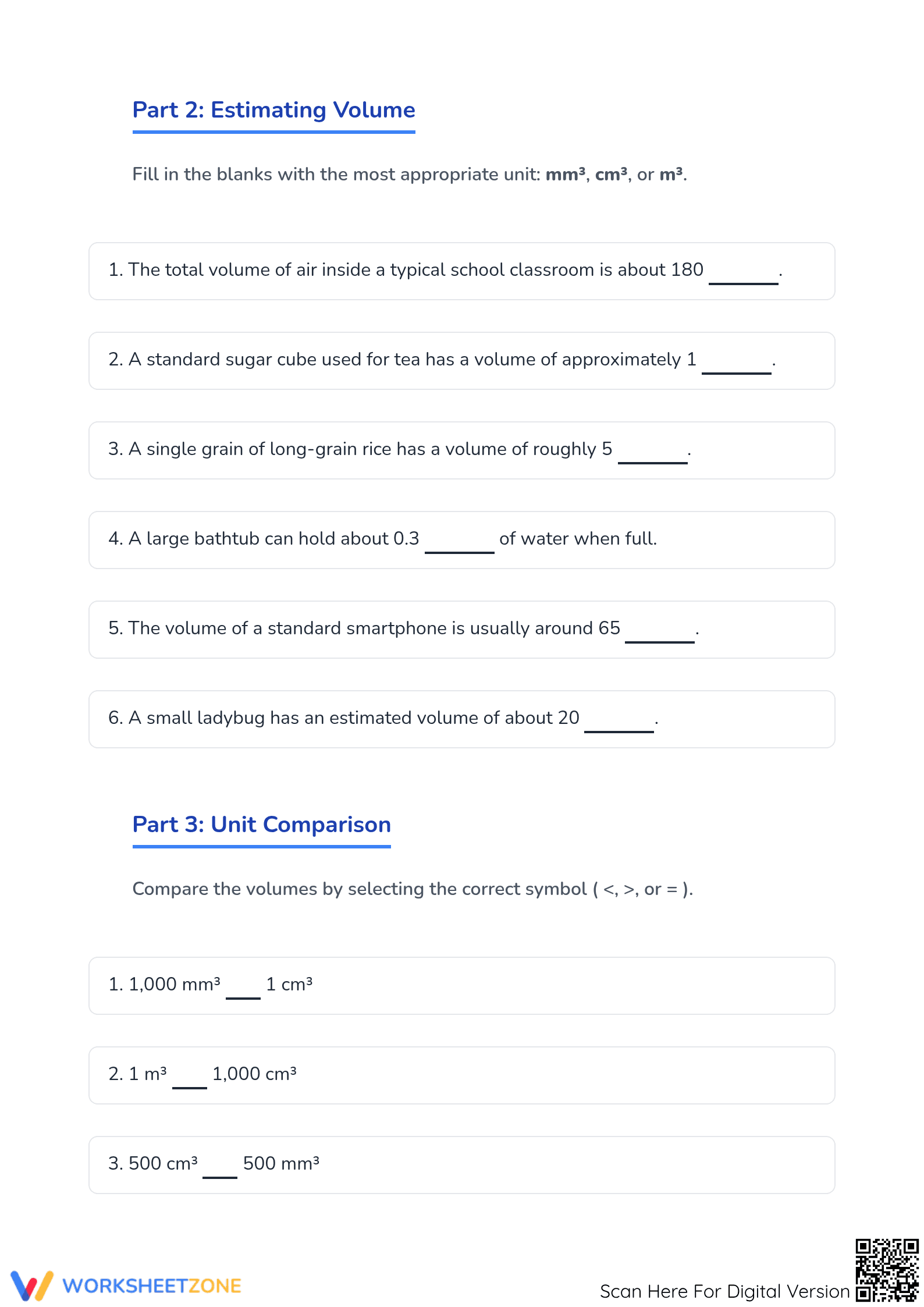 Printable Units of Volume Worksheet | Grade 5 Math - Page 2