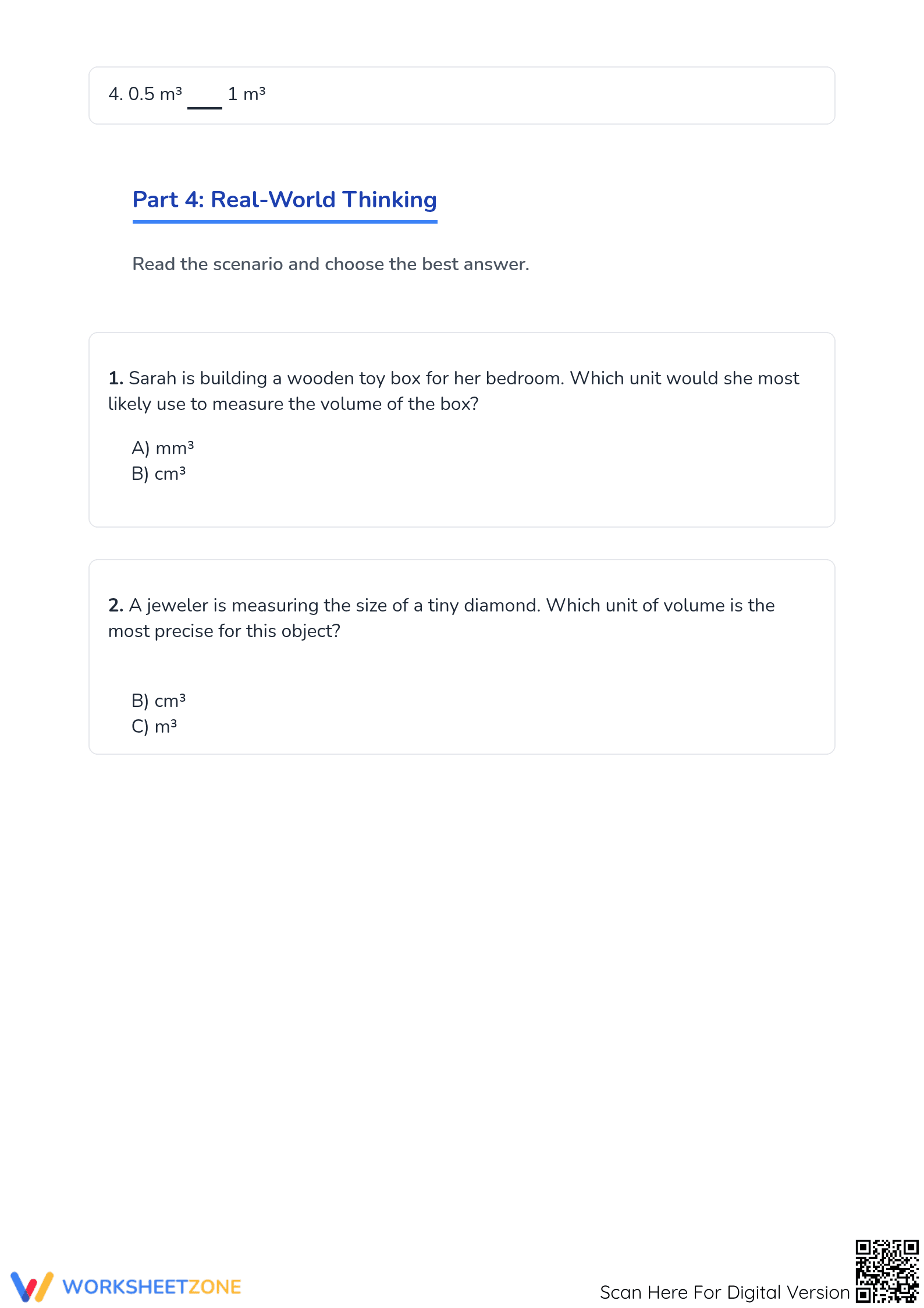 Printable Units of Volume Worksheet | Grade 5 Math - Page 3