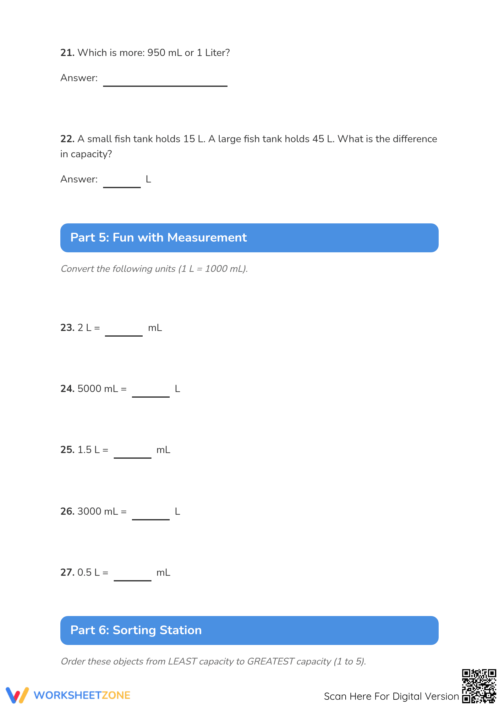Grade 2 Capacity & Volume — Printable No-Prep Worksheet - Page 4