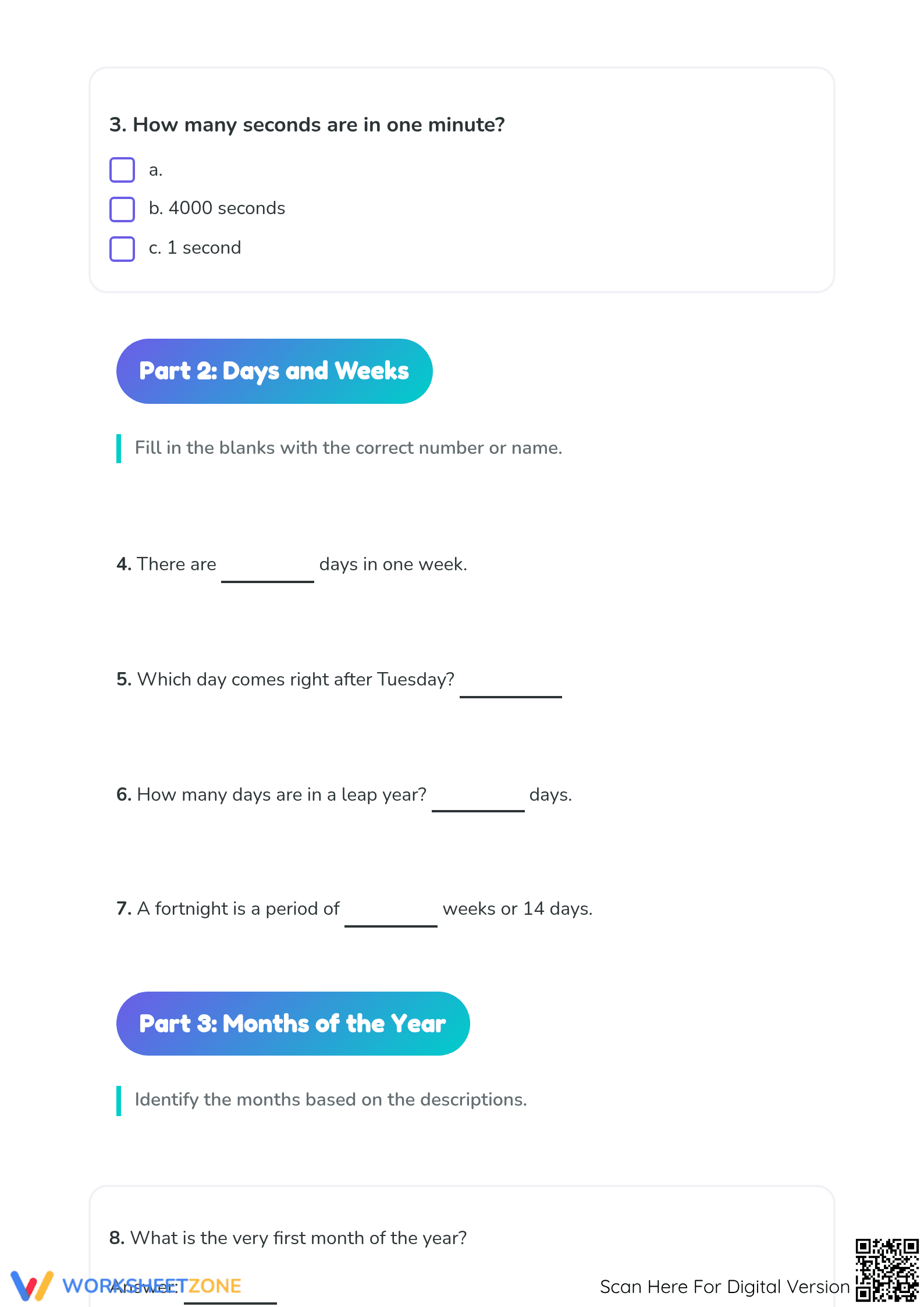 Printable Units of Time Worksheet | Complete Grade 2 Math - Page 2