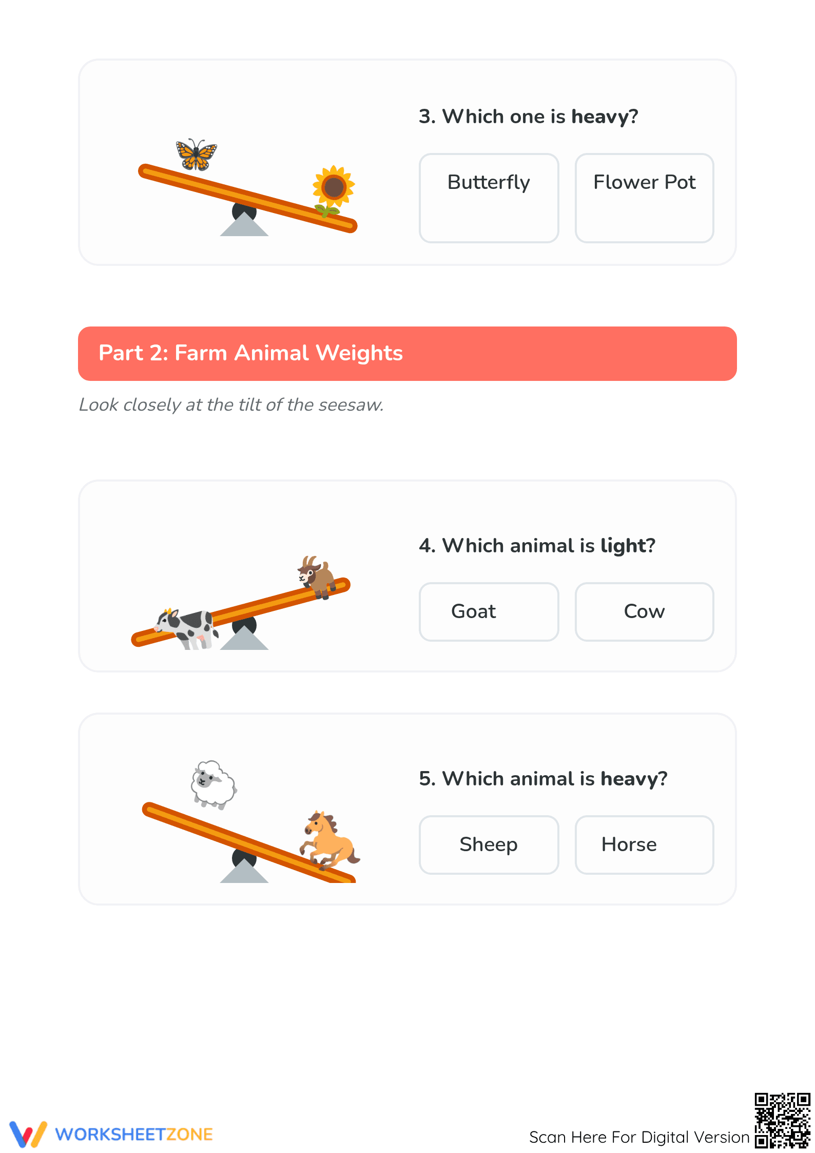 Essential Heavy and Light Comparison Worksheet | Grades K-2 - Page 2