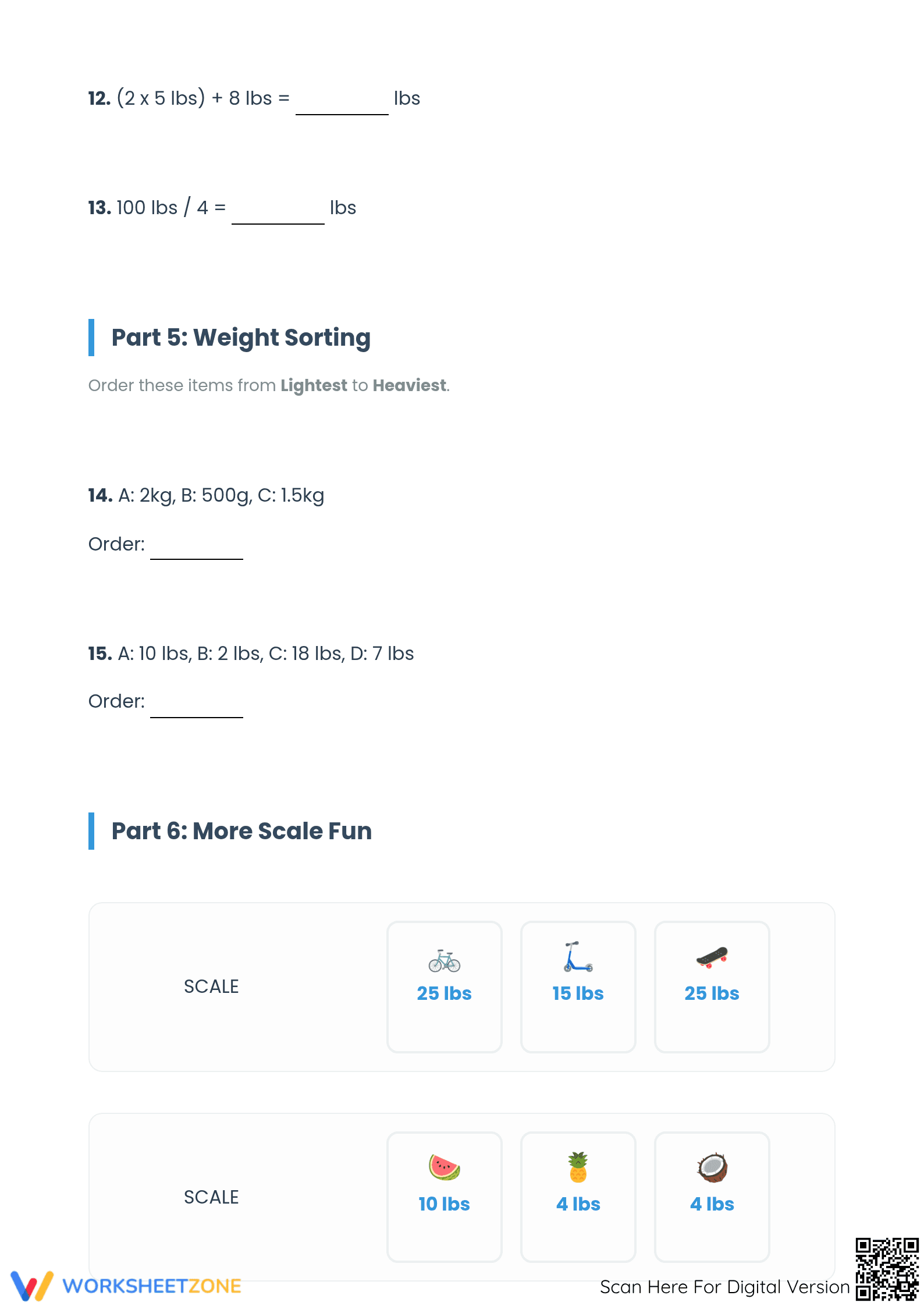 Printable Weight Balancing & Measurement Pack | Grade 4 - Page 4