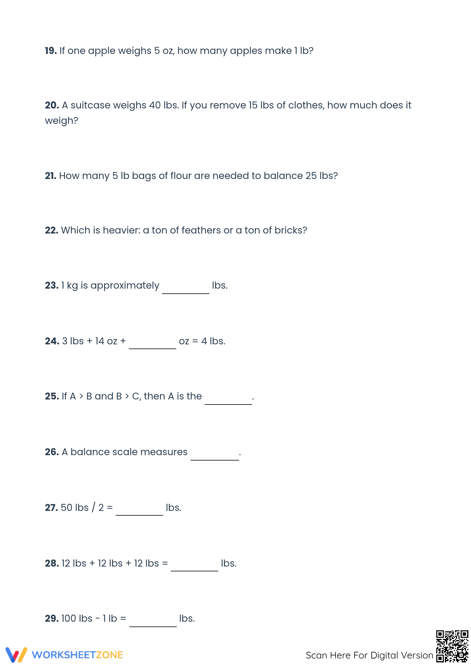 Printable Weight Balancing & Measurement Pack | Grade 4 - Page 5