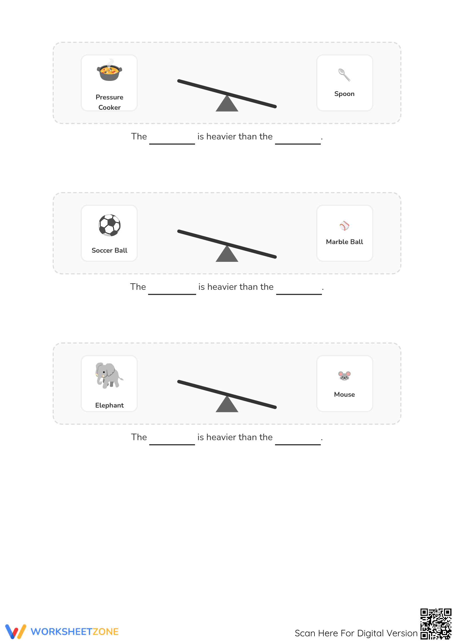 Essential Grade 3 Weight Comparison & Ordering Worksheet - Page 2