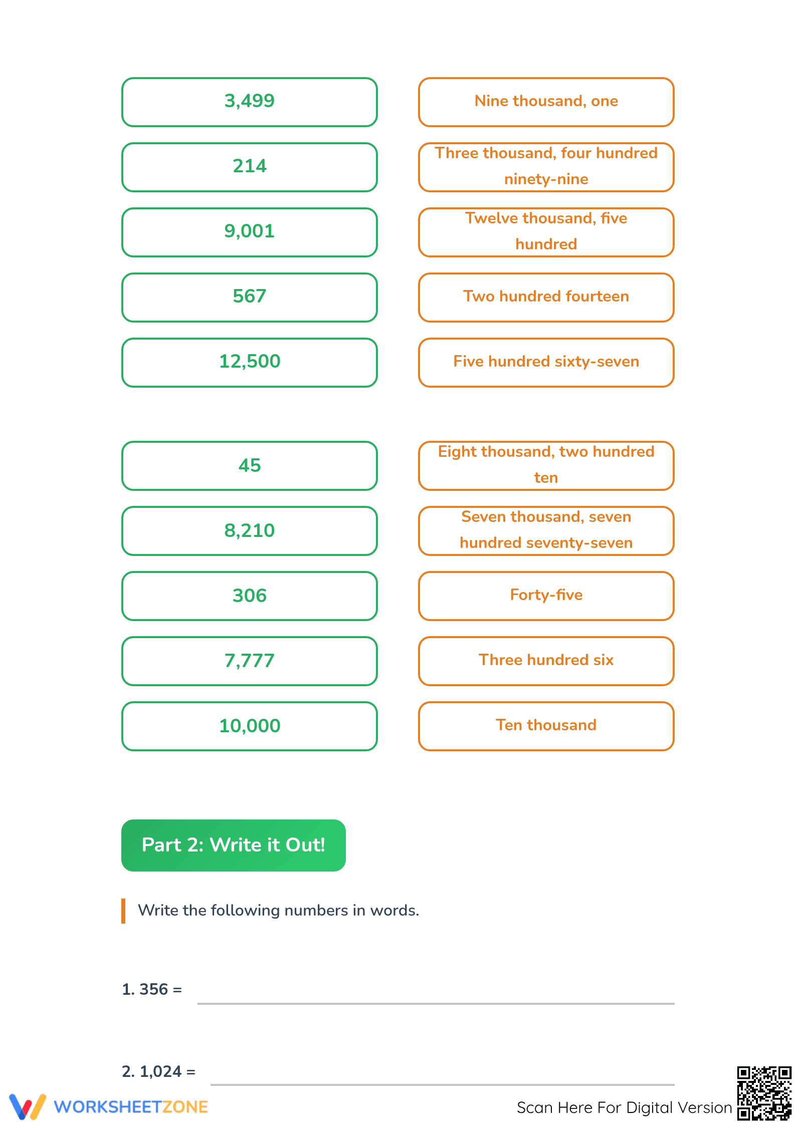 Essential Number Names Worksheet | Grade 3 Printable - Page 2