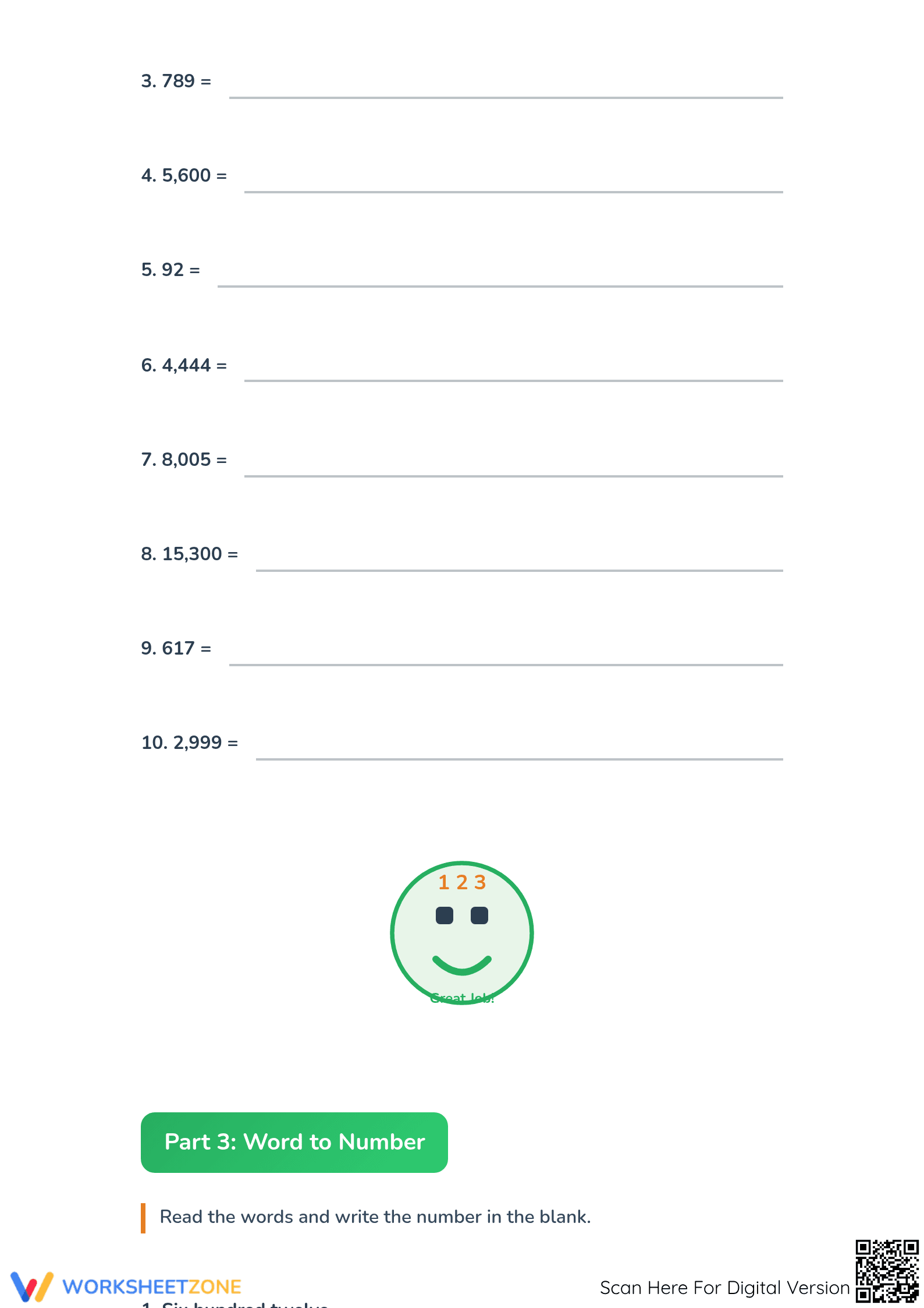 Essential Number Names Worksheet | Grade 3 Printable - Page 3