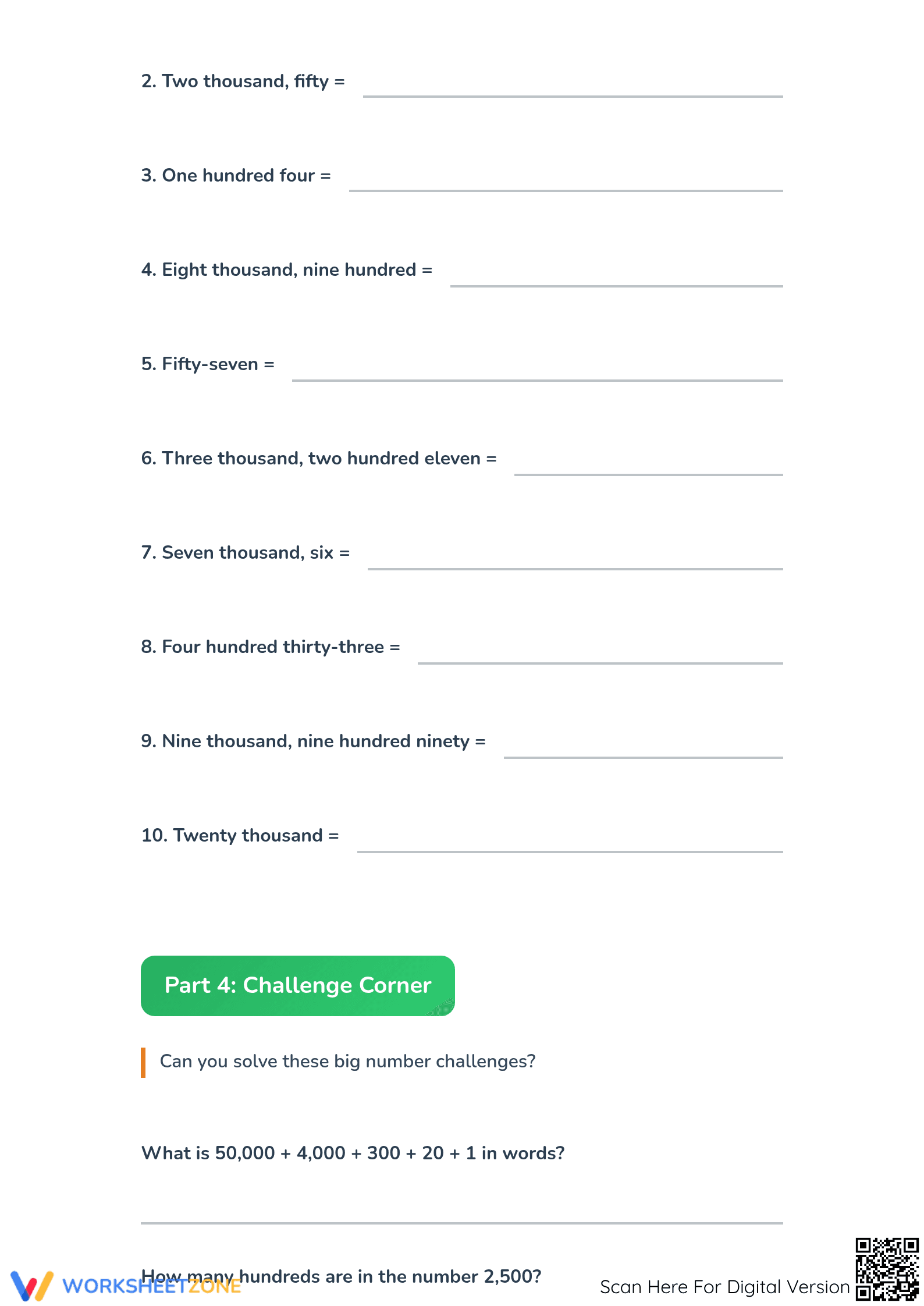 Essential Number Names Worksheet | Grade 3 Printable - Page 4