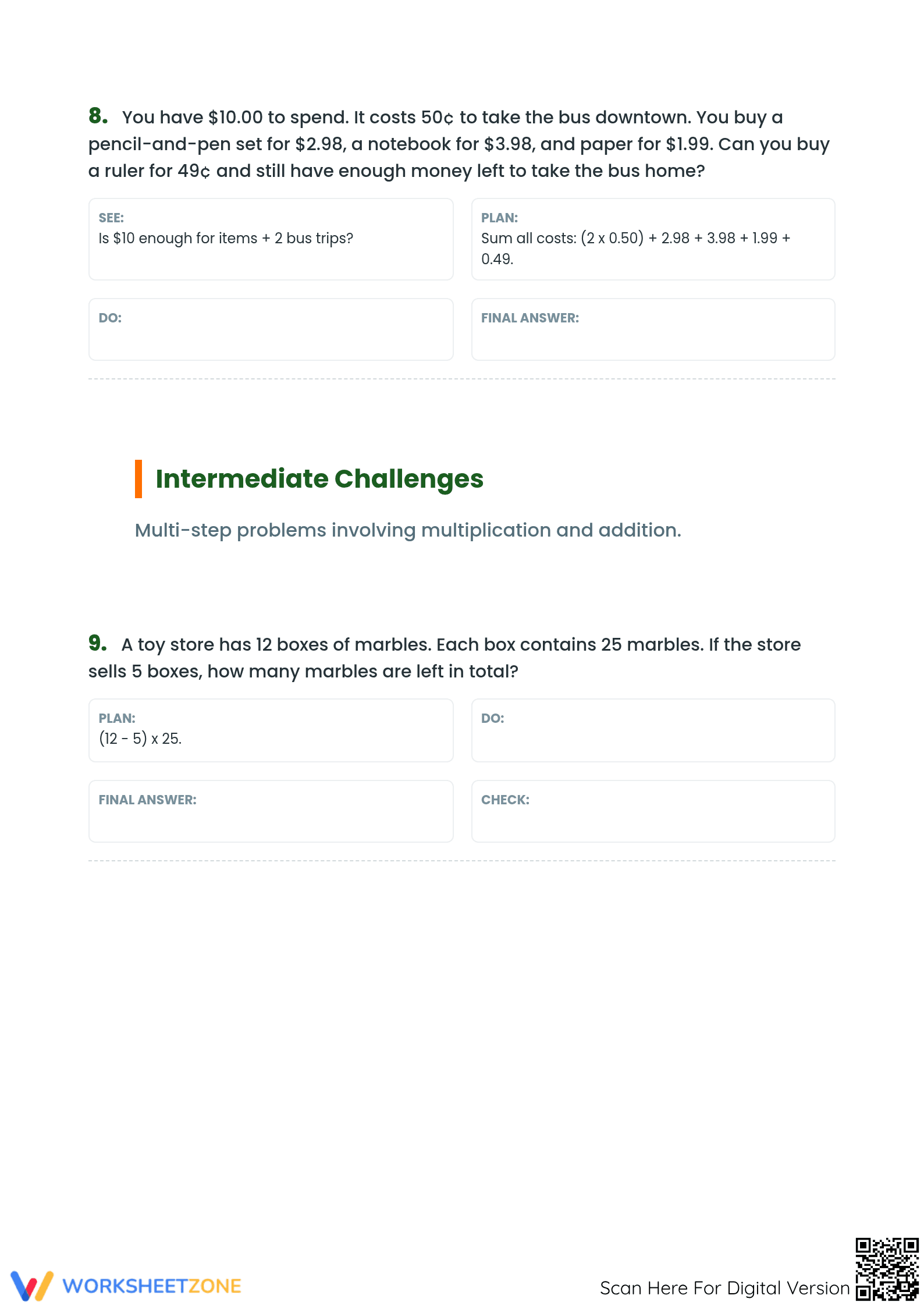 Essential Multi-Step Word Problems Printable | Grade 4 Math - Page 4