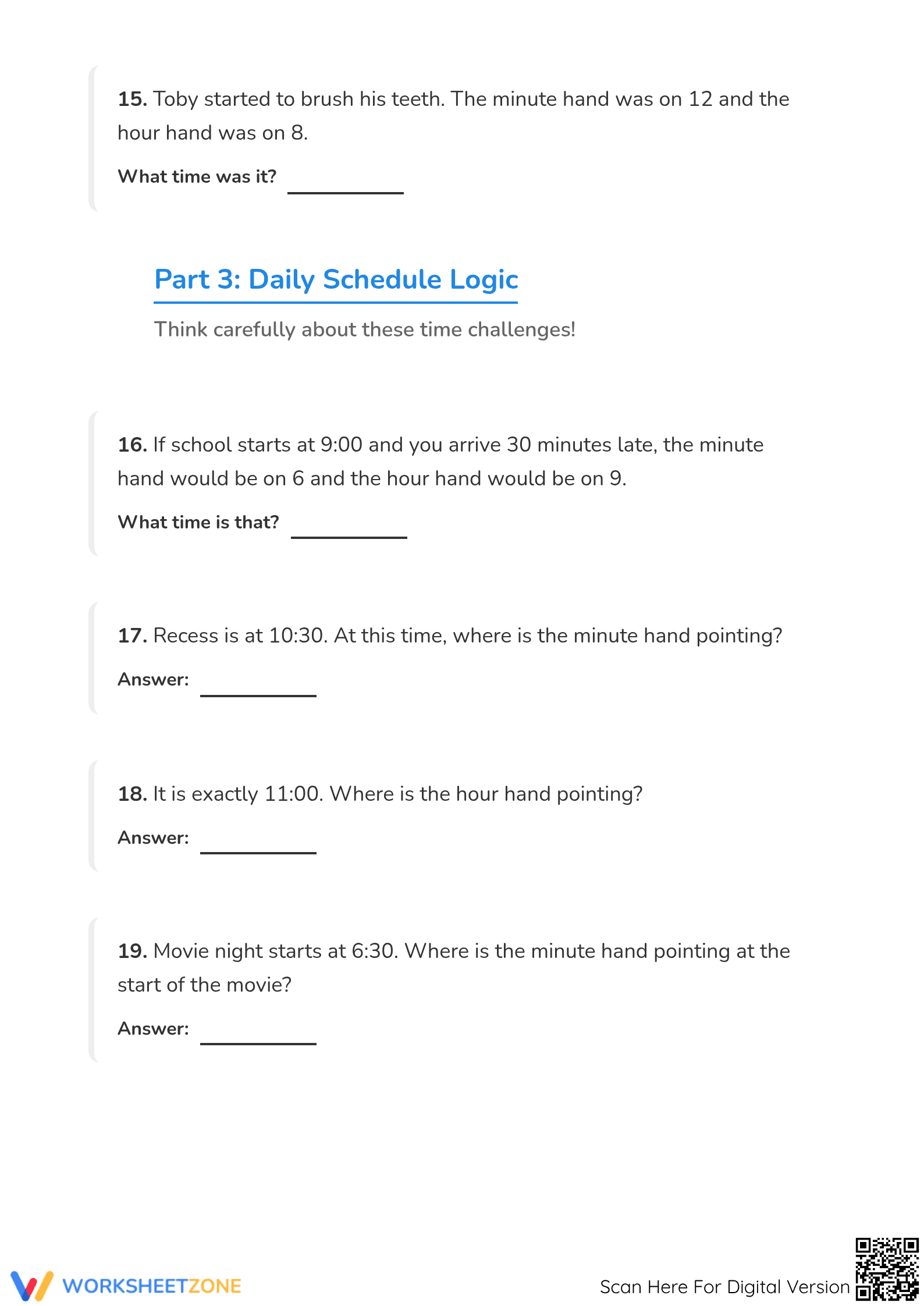 Essential Telling Time Word Problems Worksheet | Grade 1 - Page 4