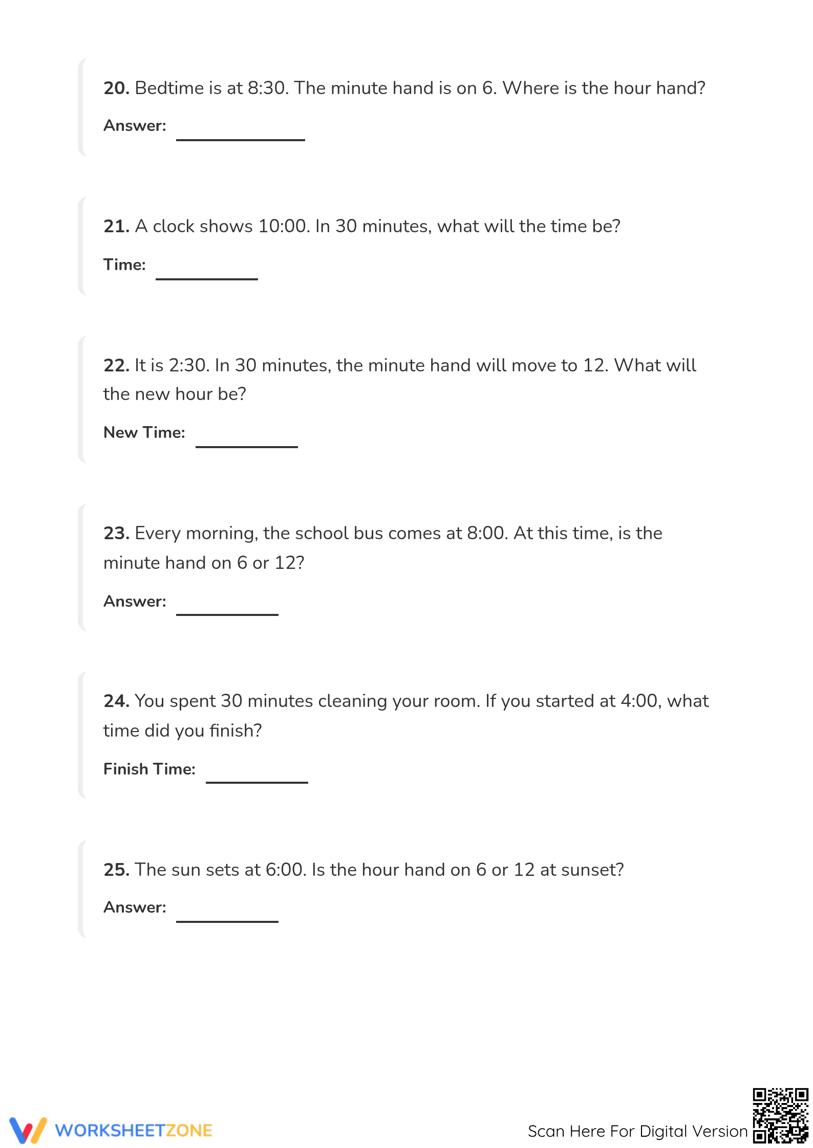 Essential Telling Time Word Problems Worksheet | Grade 1 - Page 5