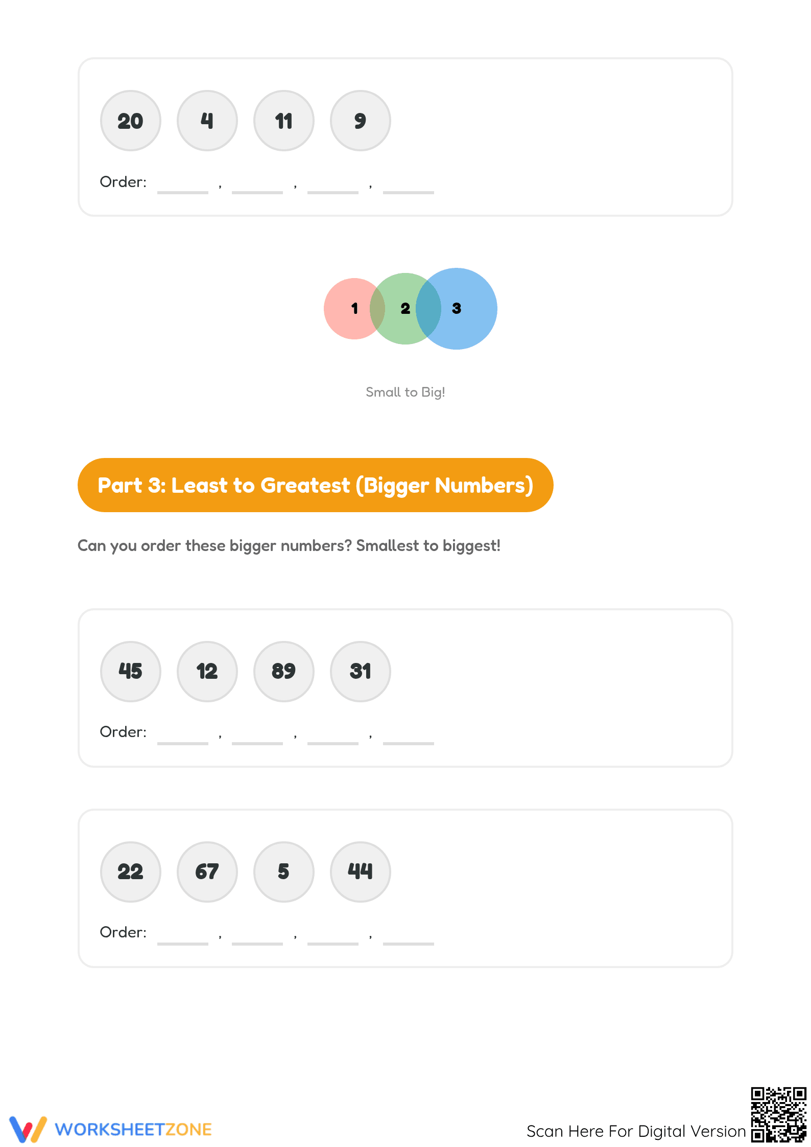 Printable Addition Word Problems & Ordering Numbers Grade 1 - Page 4