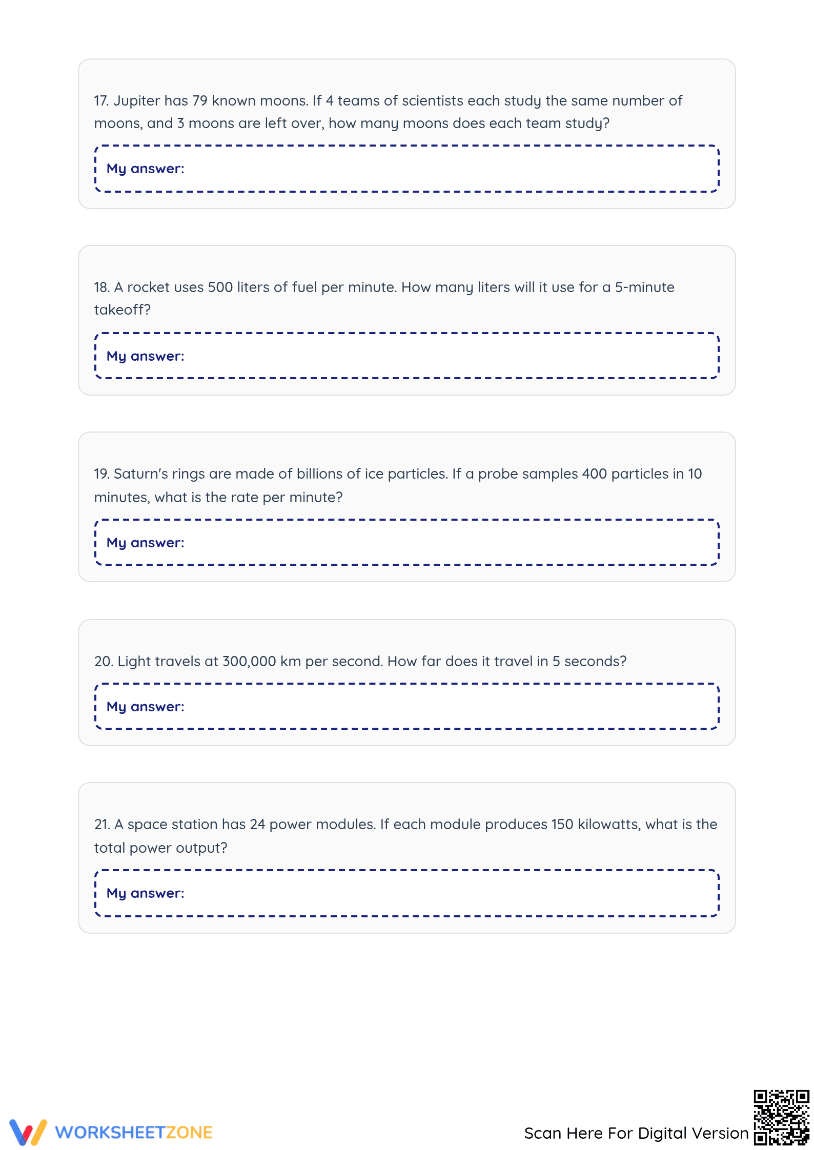 Essential Space Word Problems II | Grade 5 Math Aligned - Page 5