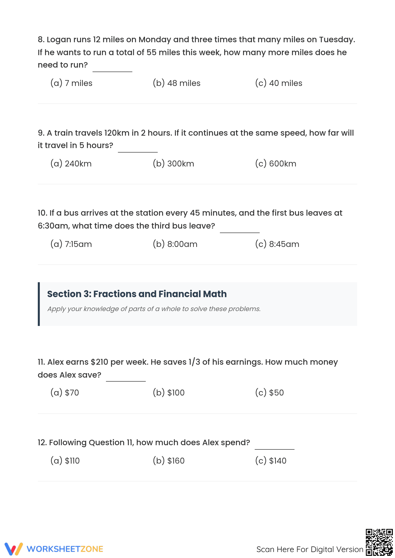 Essential GLAT Word Problems Worksheet | Grade 5 Math - Page 3