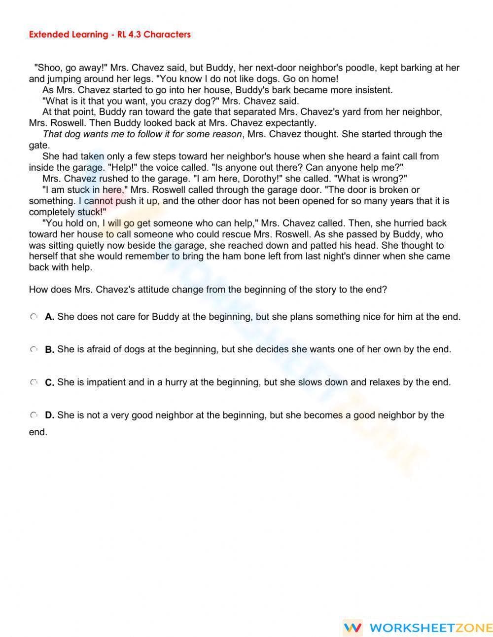 CCSS.RL.4.3 Worksheet: Character Analysis — Grade 4 Aligned - Page 2