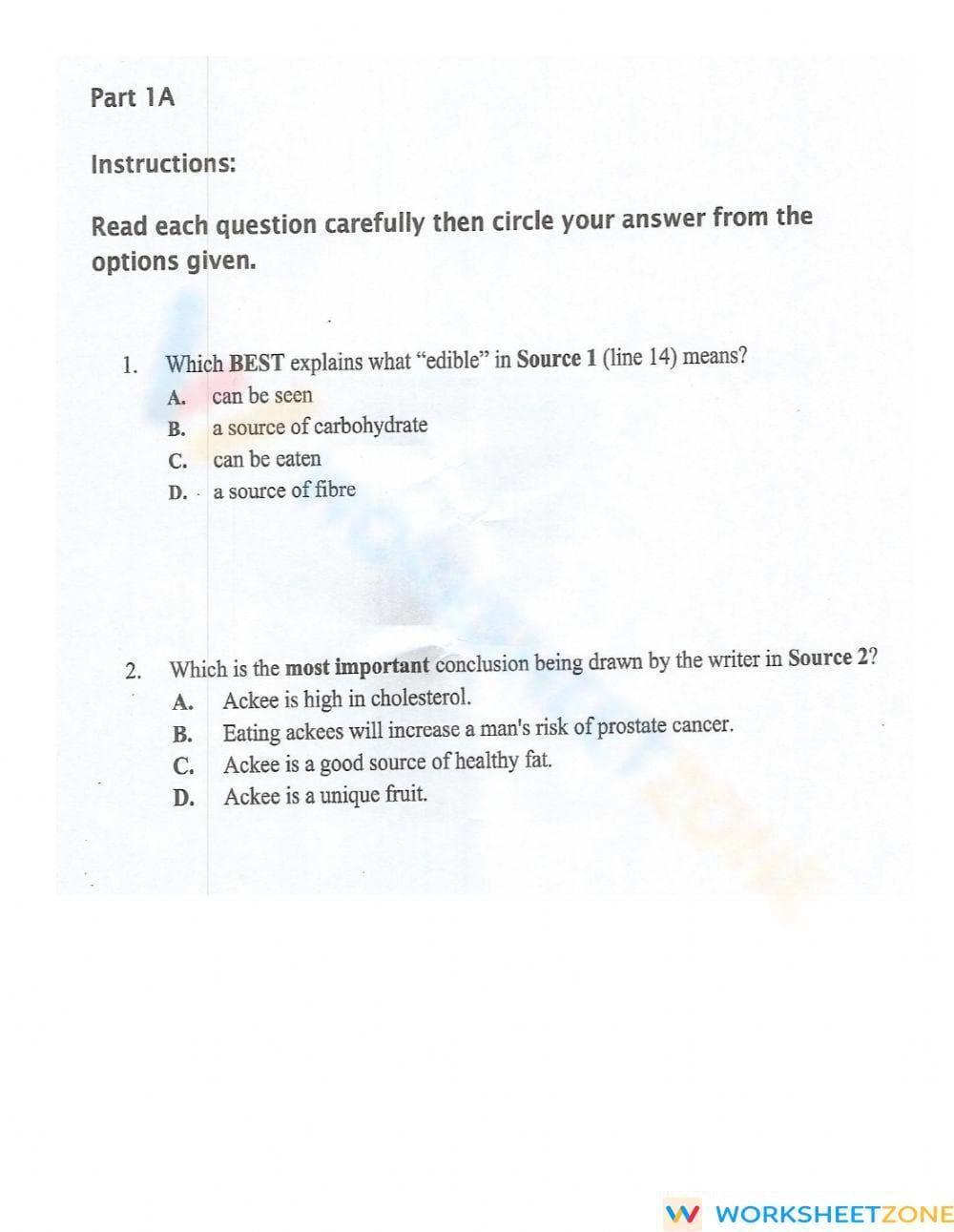 RI.5.1 Worksheet: ELA Performance Task - Grade 5 Aligned - Page 3