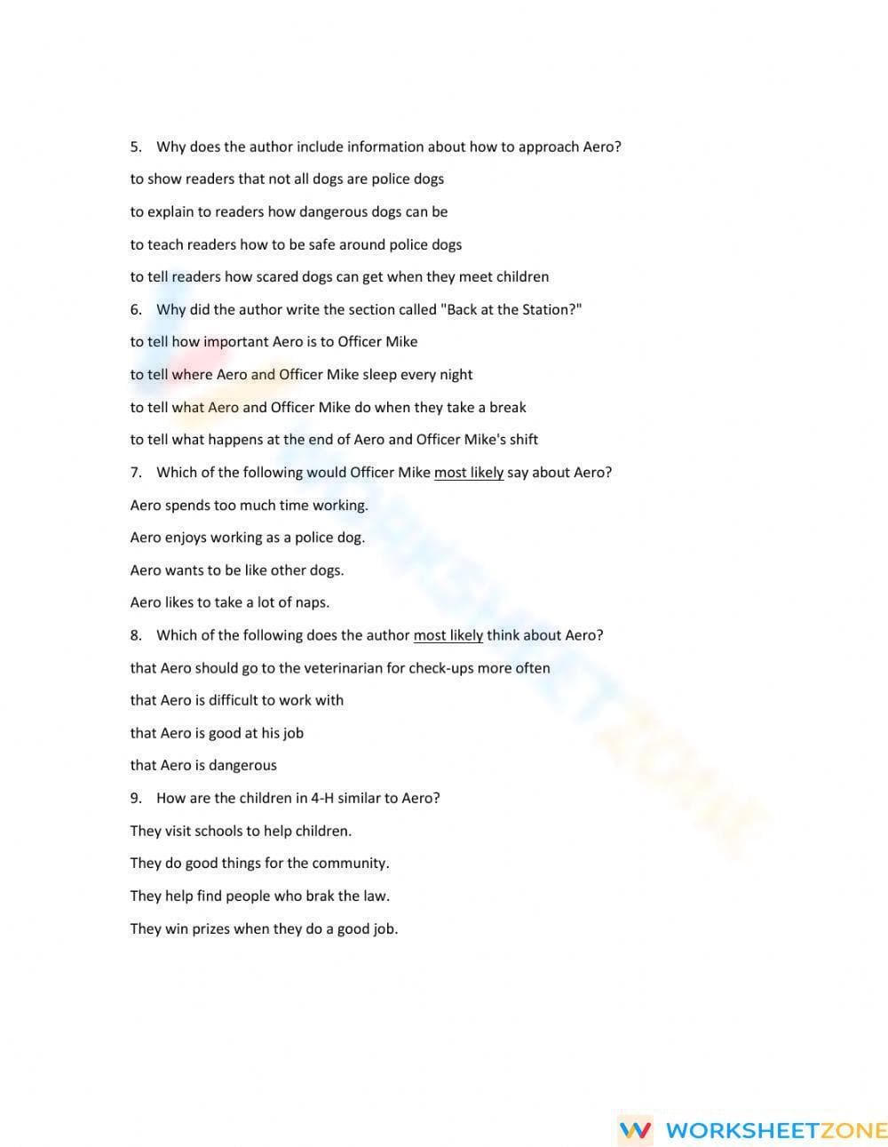 Grade 3-4 Reading — Printable No-Prep Worksheet - Page 2