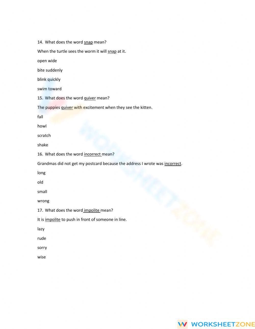 Grade 3-4 Reading — Printable No-Prep Worksheet - Page 4