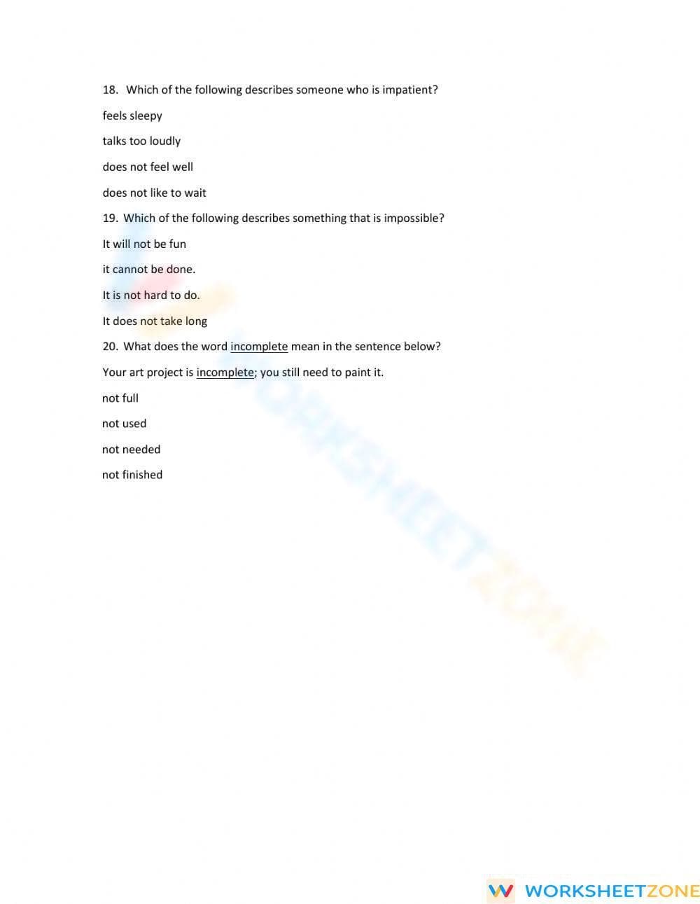 Grade 3-4 Reading — Printable No-Prep Worksheet - Page 5