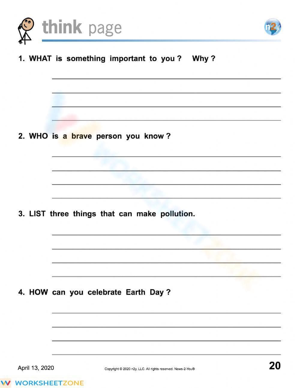 Grade 3 Earth Day — Printable No-Prep Worksheet - Page 2