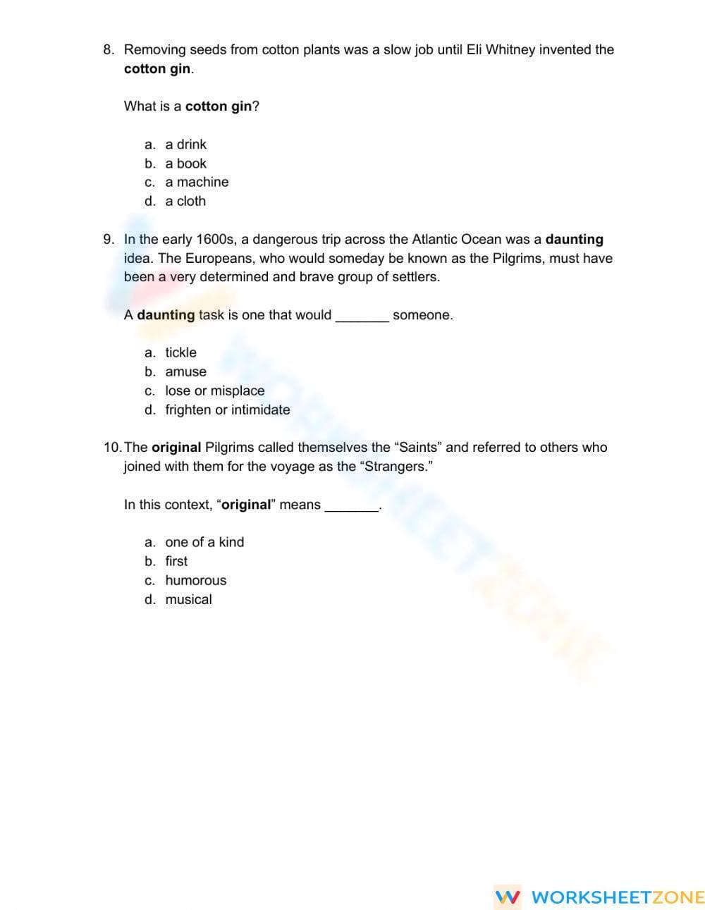 Essential Grade 5-8 Context Clues Worksheet | Printable - Page 3