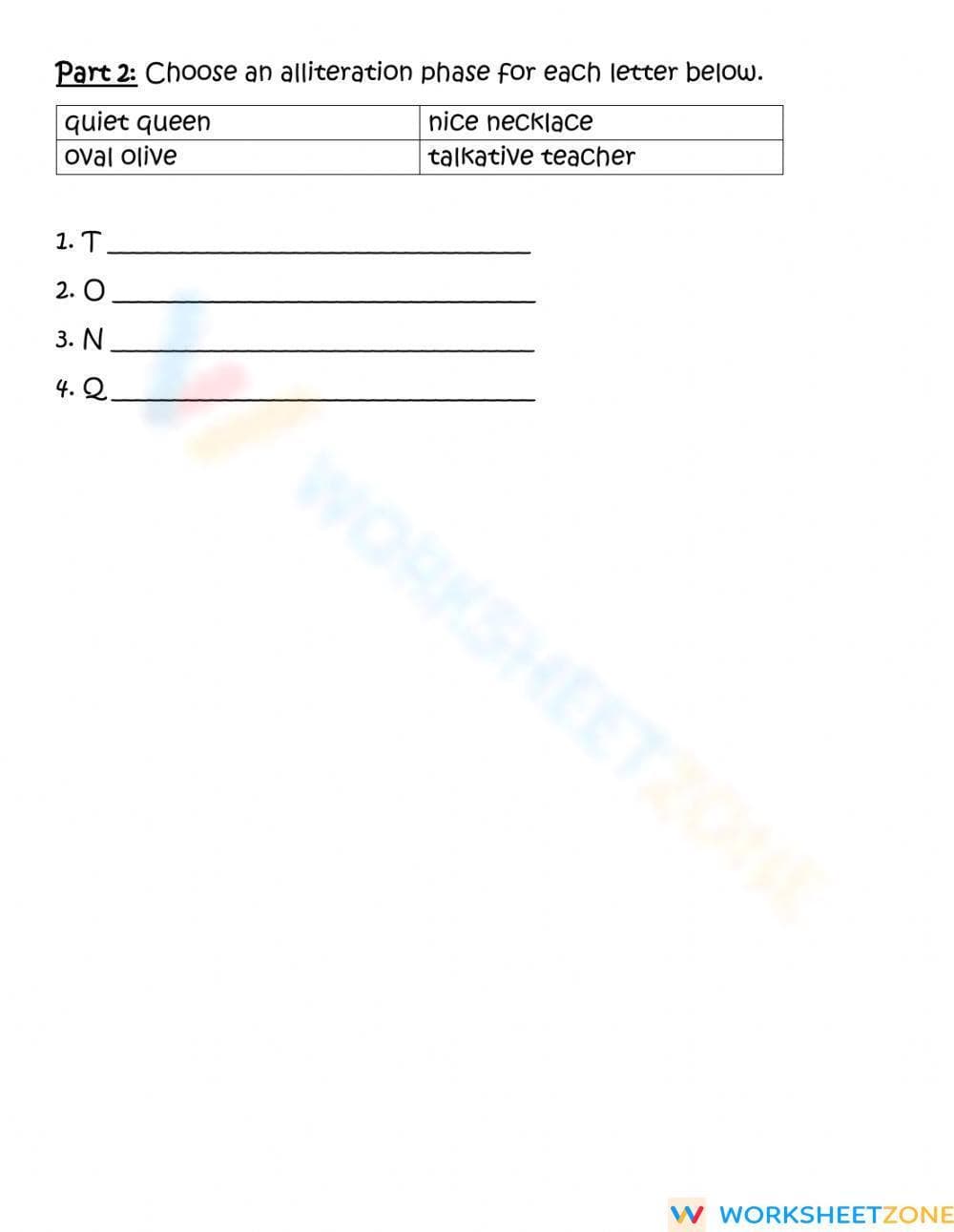 Printable Alliteration Adjectives Worksheet | Grade 3-9 ELA - Page 2