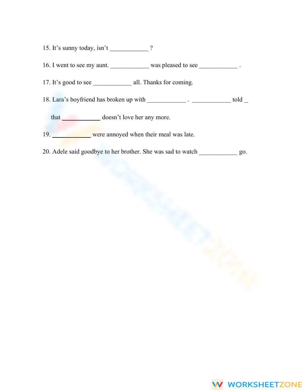 Printable Subject and Object Pronouns Worksheet | Grade 4 - Page 2