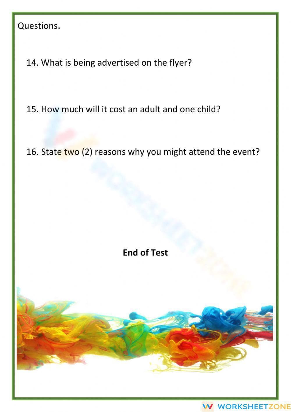 Improve Skills with Reading Comprehension Worksheets - Page 6