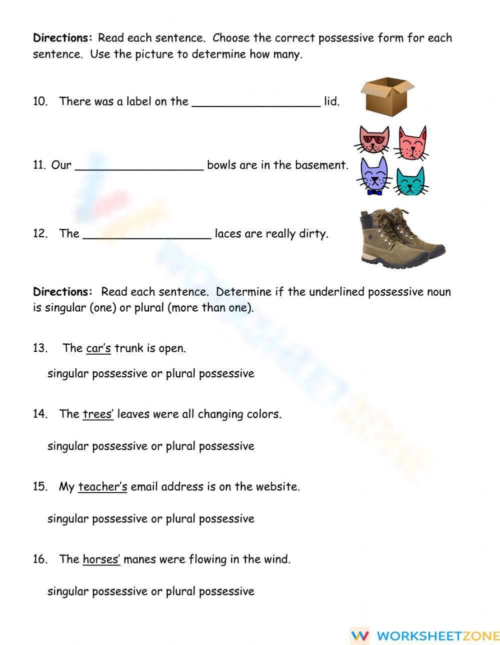 Printable Possessive Nouns Quiz | Grades 2-5 Grammar - Page 2
