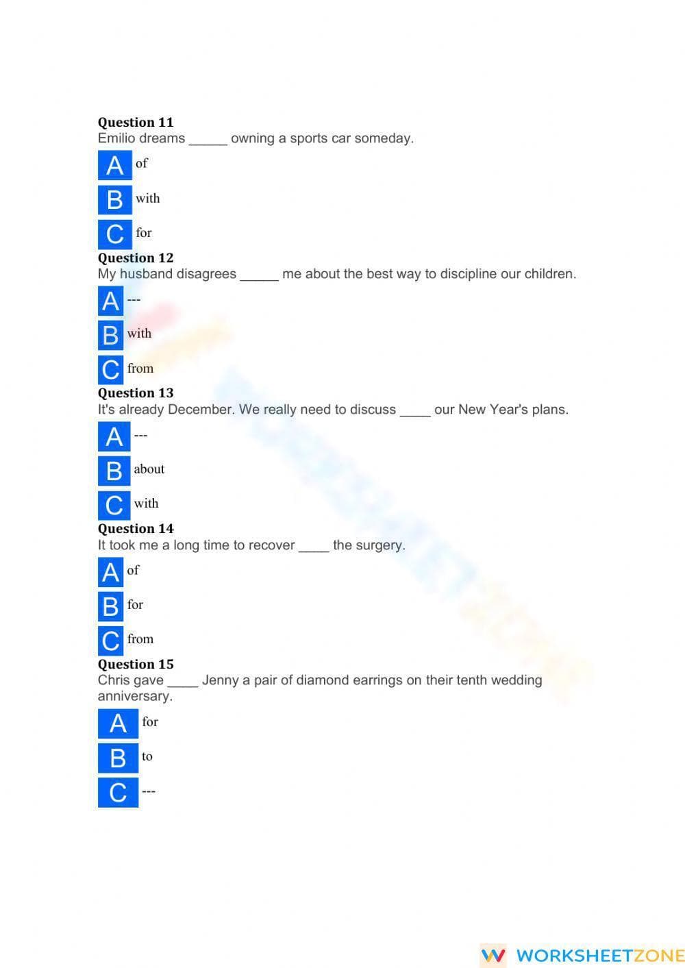 Essential Prepositions Worksheet | Grade 10 ELA - Page 3