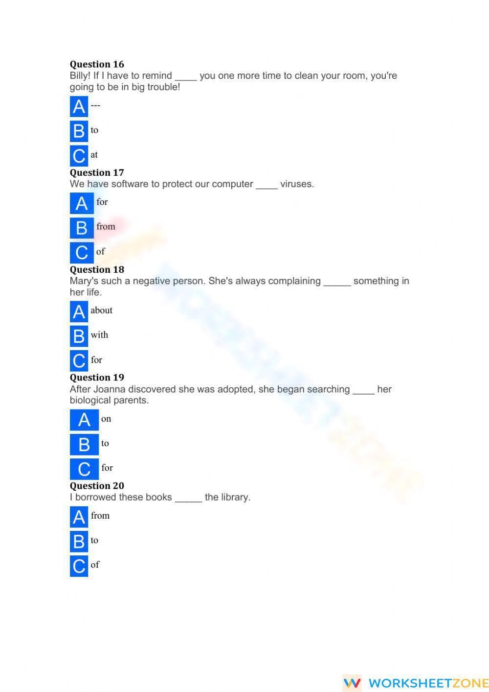 Essential Prepositions Worksheet | Grade 10 ELA - Page 4