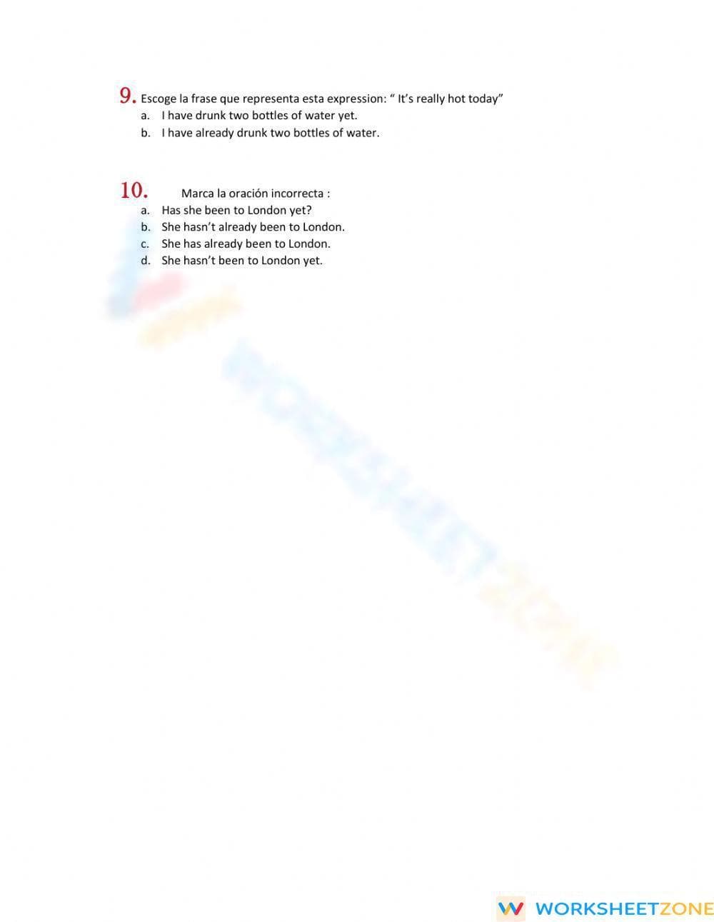 Essential Present Perfect Quiz | Grade 11-12 ELA - Page 2