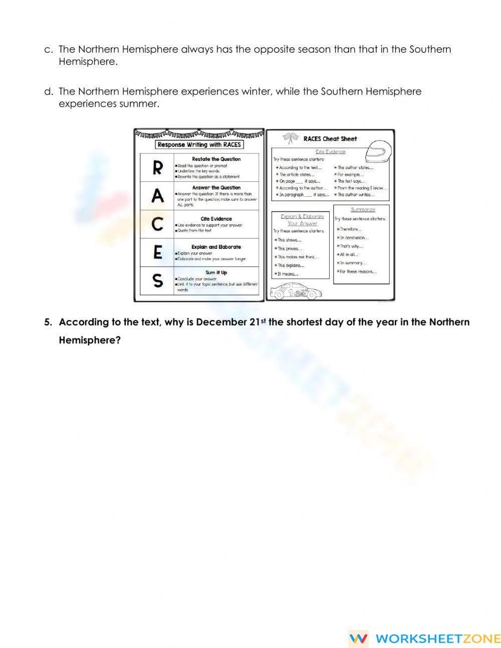RI.4.5 Worksheet: The Four Seasons — Grade 4 Aligned - Page 3