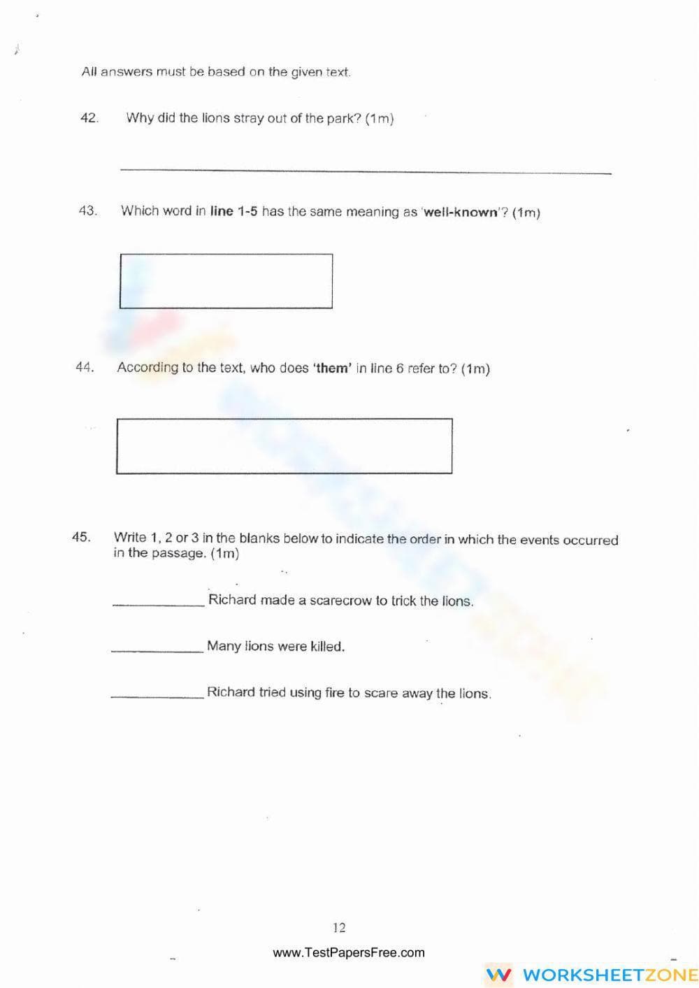 Reading Comprehension Worksheet: The Story of Richard Turere
- Page 2