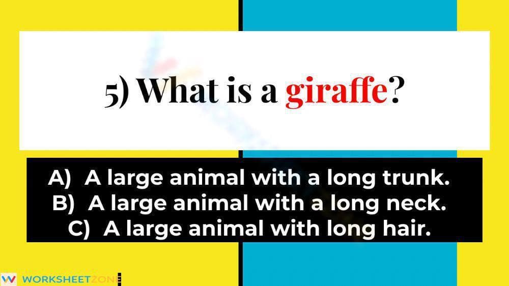 Printable What Is at the Zoo? Reading Worksheet | Grade 1 - Page 5