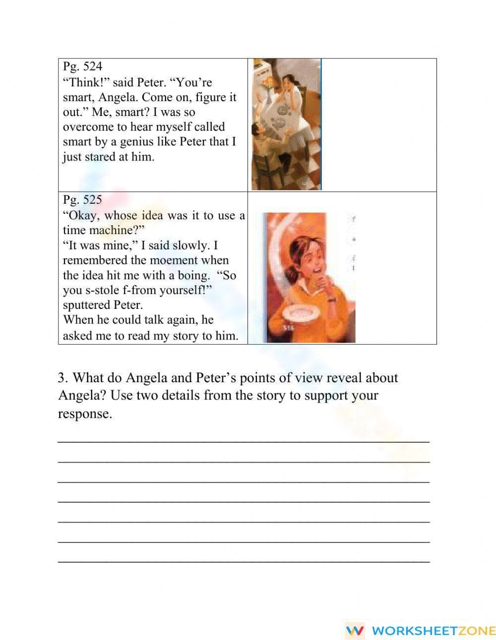 Aligned RL.5.1 Worksheet: Lafff RADD Questions – Grade 5 - Page 3