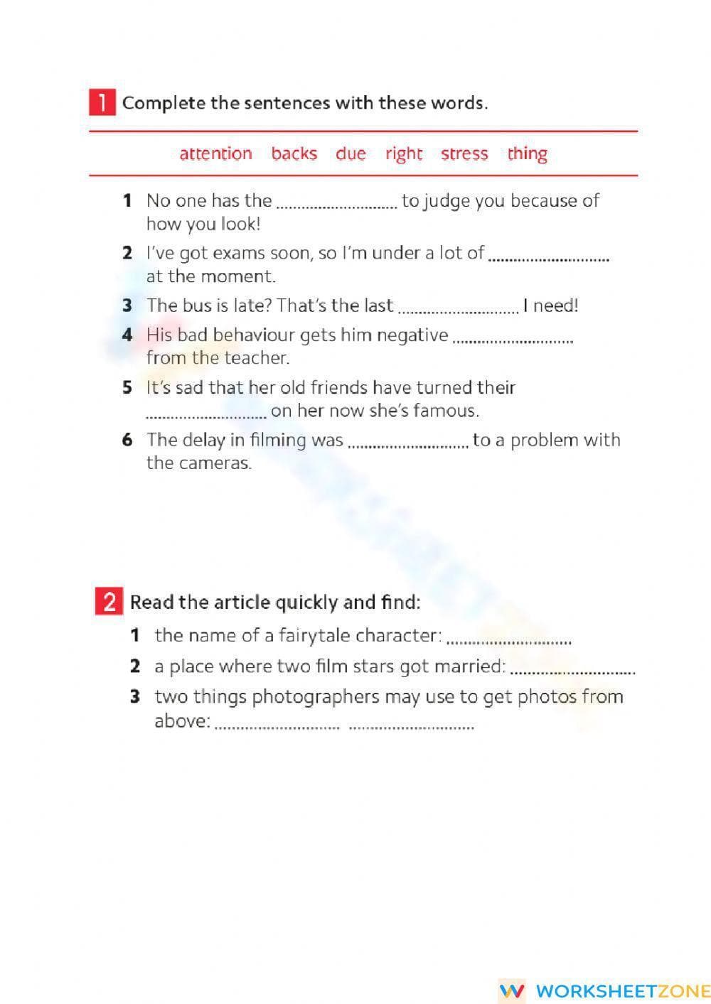 Essential Celebrity Weddings Reading Worksheet | Grade 10-12 - Page 2
