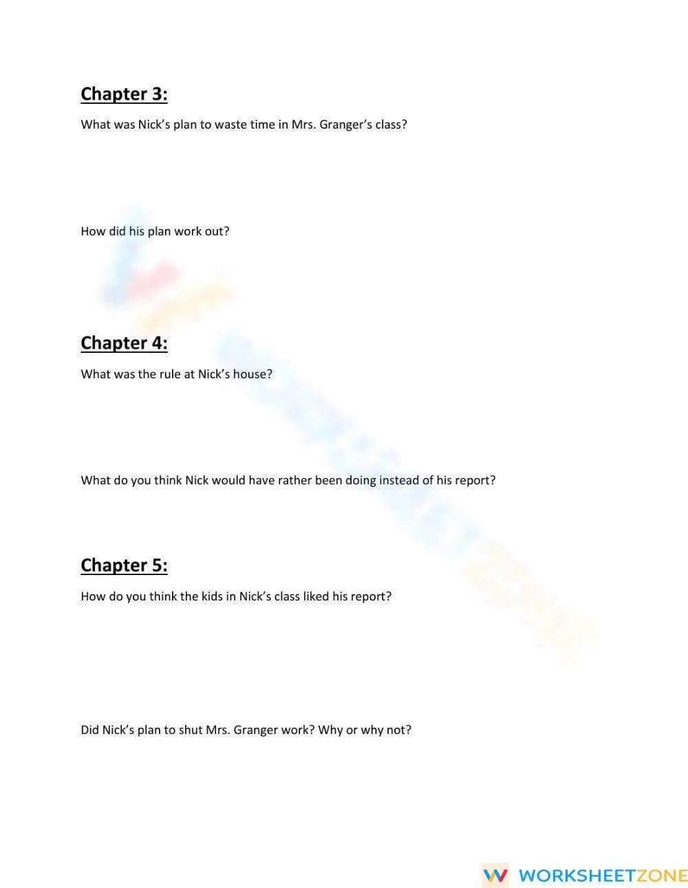 Frindle Chapters 1-5 Questions | Grade 5 Essential - Page 2
