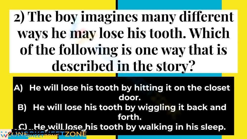 Printable Loose Tooth Quiz | Grade 3-5 ELA Ready - Page 2