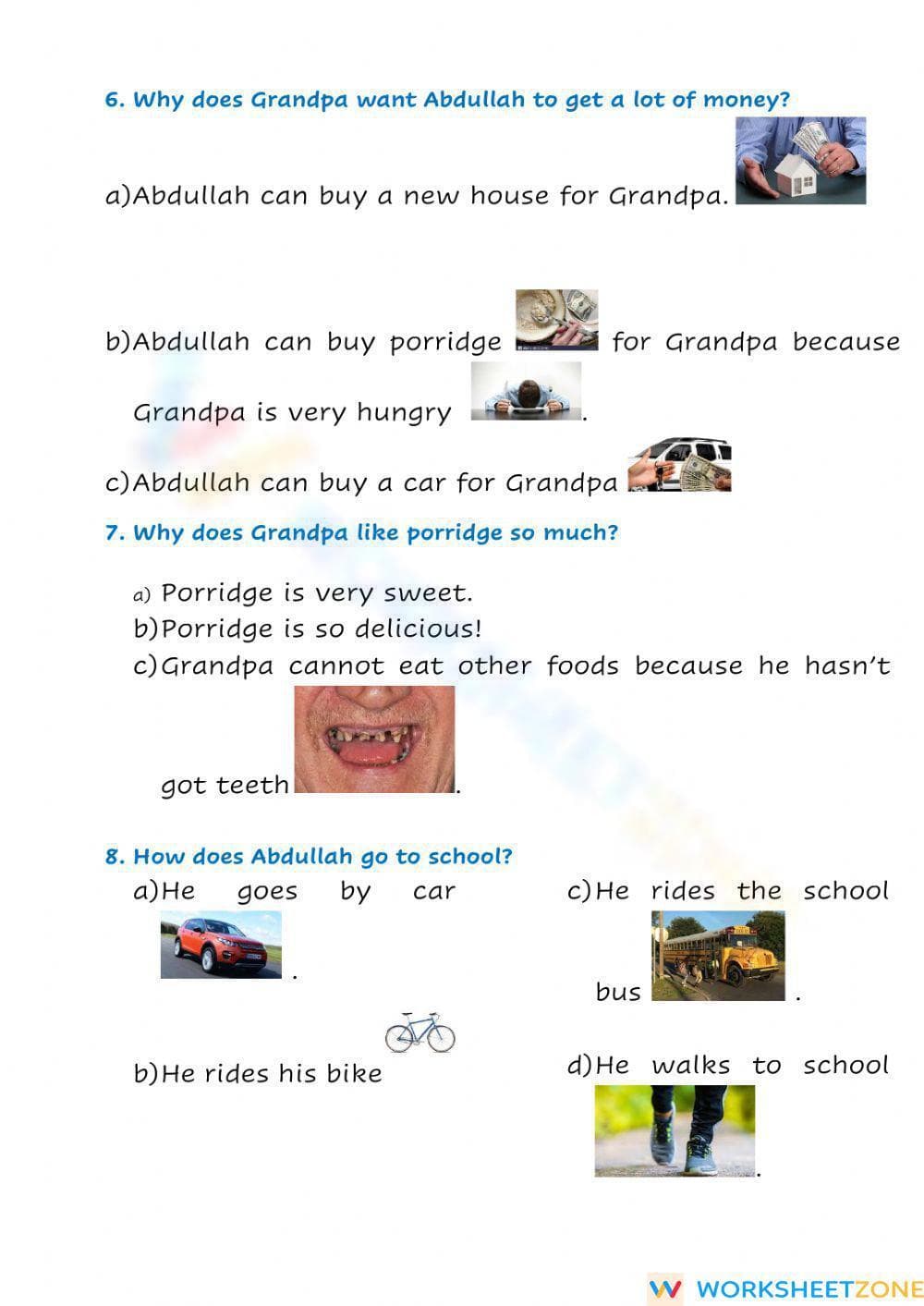 Grade 5 Abdullah's Morning — Printable No-Prep Worksheet - Page 3
