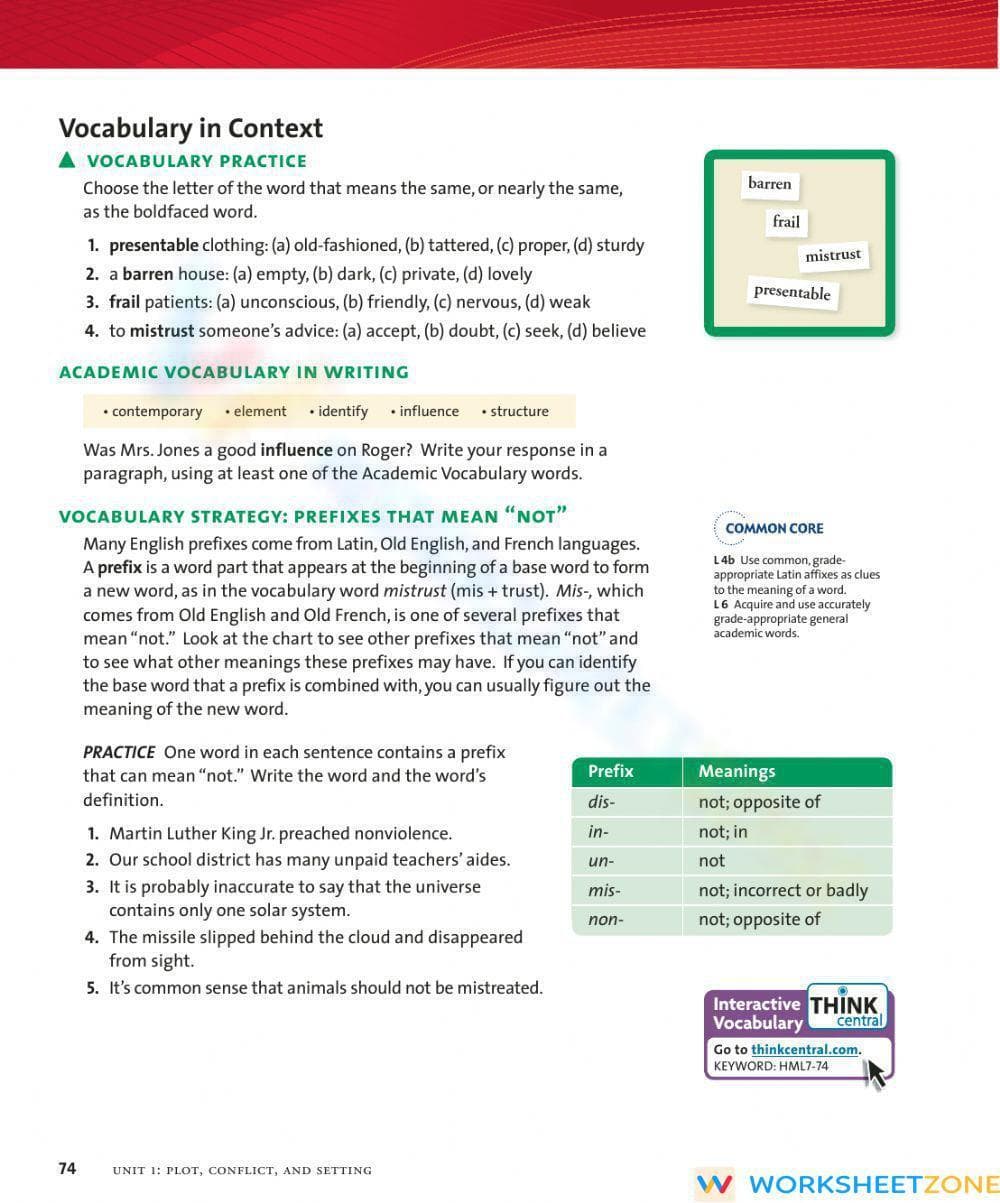 RL.8.1 & RL.8.3 Worksheet: Thank You, M'am — Grade 8 Aligned - Page 9