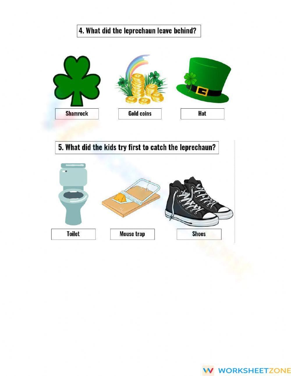 Kindergarten How to Catch a Leprechaun Printable Worksheet - Page 2