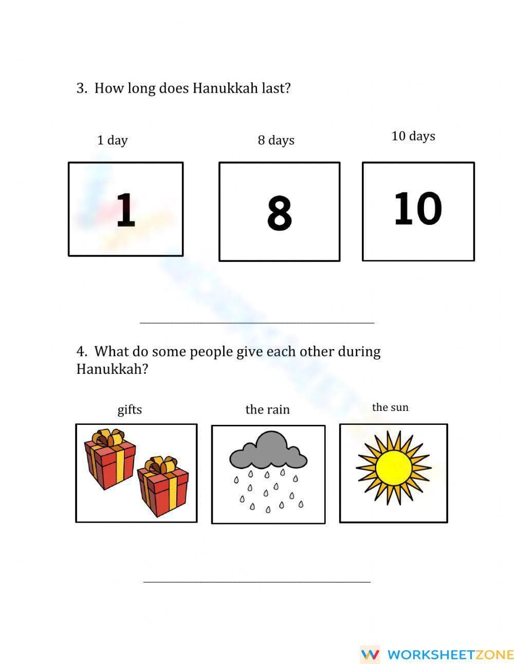 Printable Hanukkah Reading Comprehension | Grade K-2 ELA - Page 2
