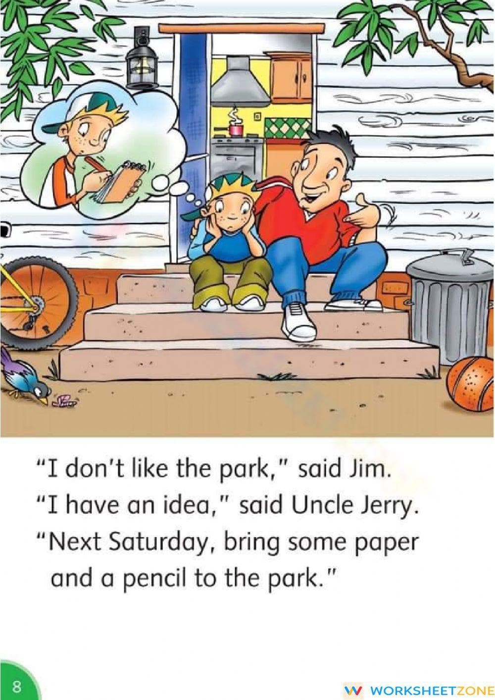 Uncle Jerry's Great Idea Reading Worksheet | Grade 2 Ready - Page 8