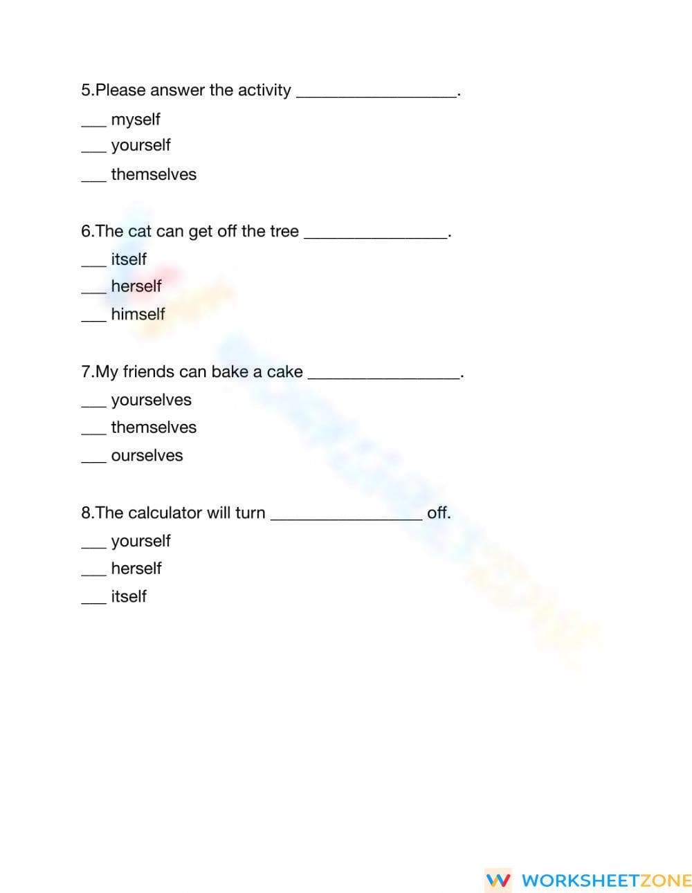 Essential Reflexive Pronouns Quiz | Grade 2-4 ELA - Page 2
