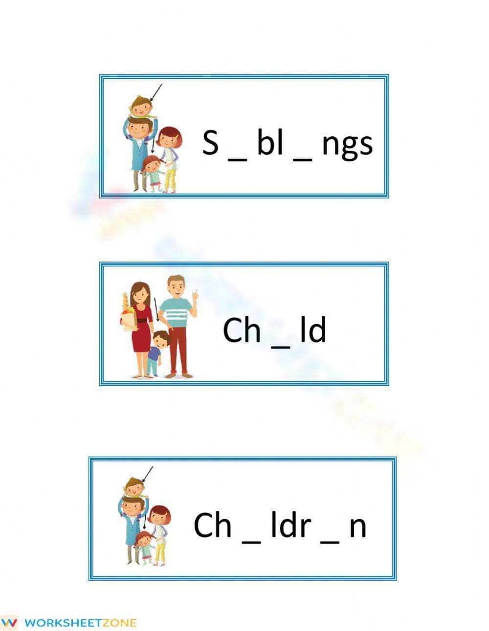 Printable Family Vocabulary Worksheet | Grade 1 ELA - Page 2