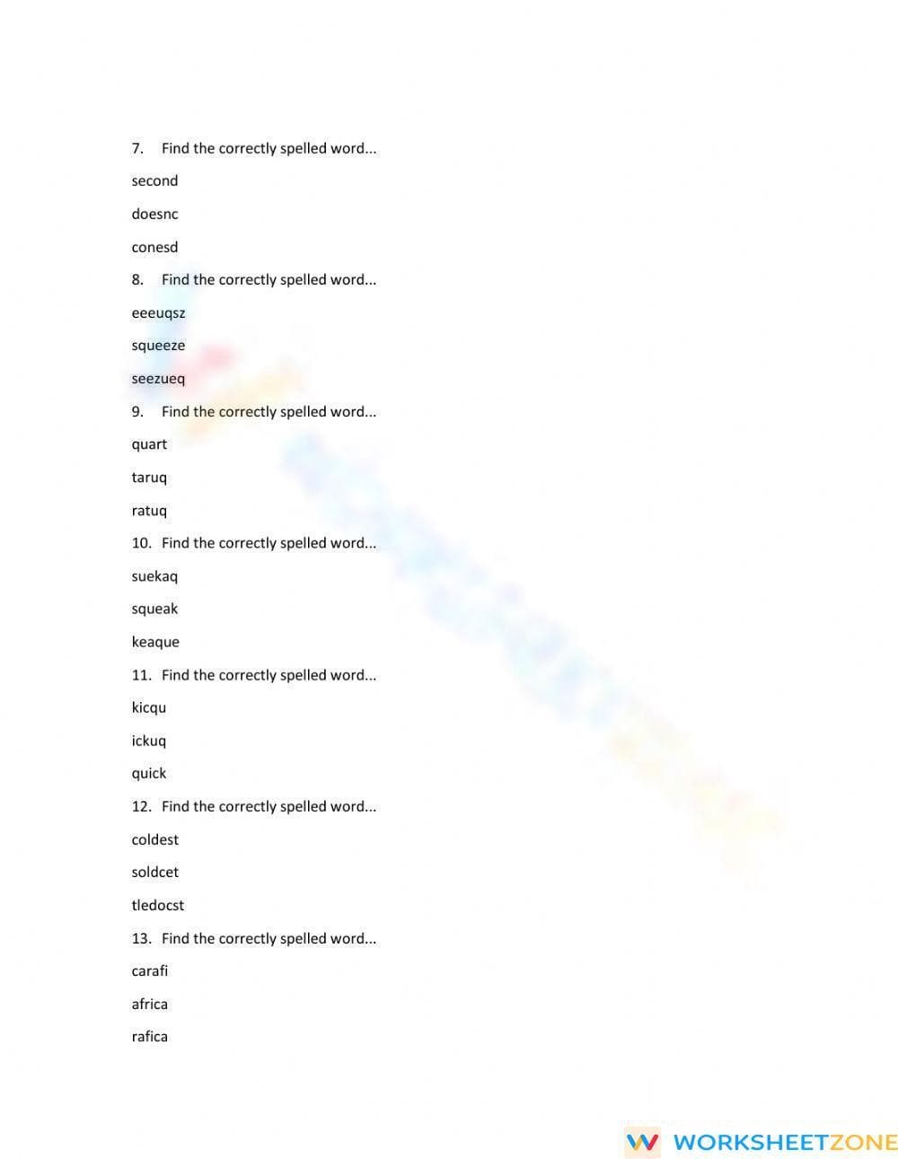 Grade 3 Spelling Test | Printable Aligned ELA Worksheet - Page 2
