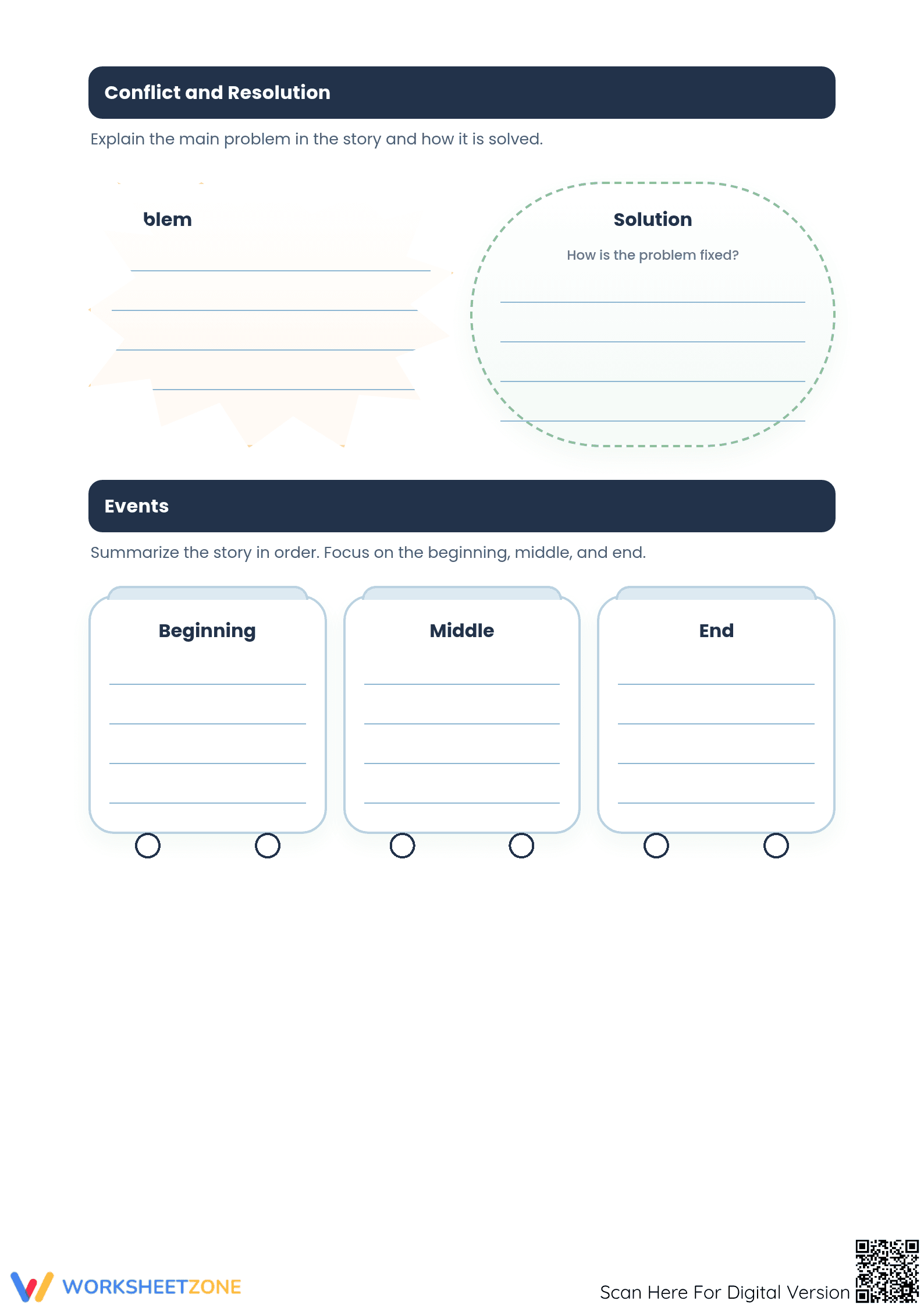 RL.4.3 Story Elements Assessment Worksheet - Grade 4 Printable - Page 2