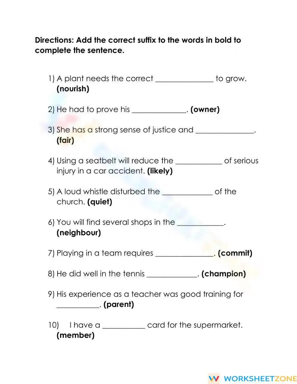 Essential Suffixes Worksheet | Grade 3-4 ELA Printable - Page 2