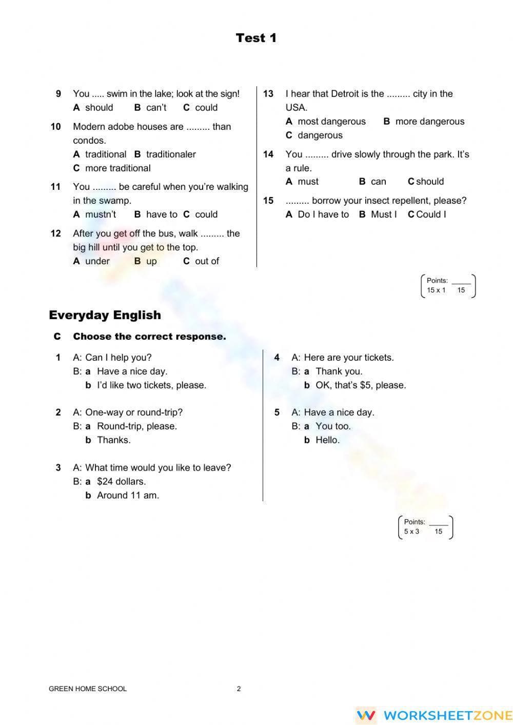 Essential L.1.1 Worksheet: ELA Test Mix — Grade 1 Aligned - Page 2