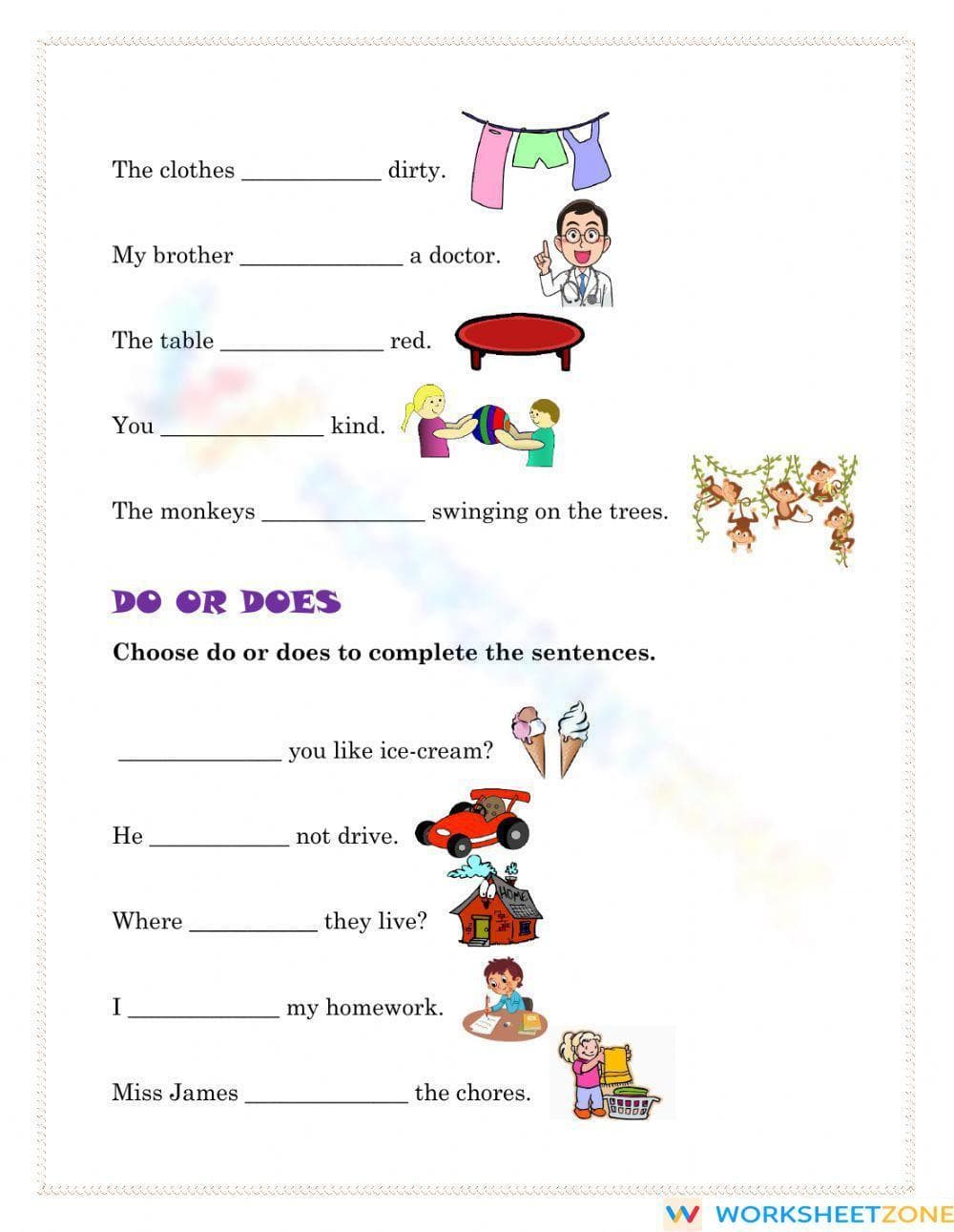 Essential Printable Verb Agreement Worksheet | Grade 1-2 - Page 2